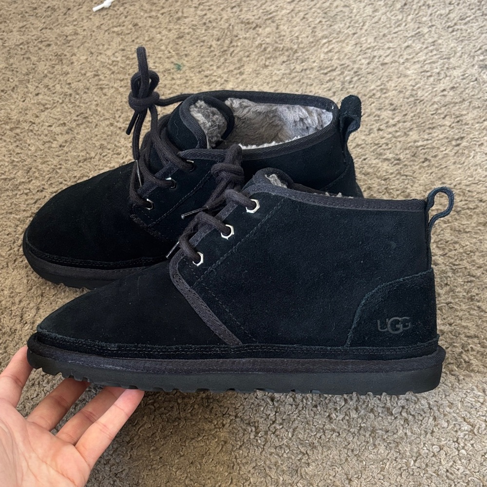 UGG Black Lace-Up Suede Boots